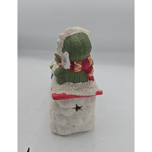 Vintage International Bazaar Snowman on Sled Holiday Christmas Decor Ornament - Picture 3 of 6